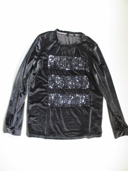 Sametové triko dl rukáv dívčí šedé secondhand Sametové triko dl rukáv dívčí šedé secondhand