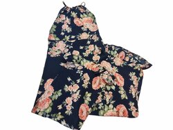 Modrý overal s kytičkami pro holky secondhand Shein Modrý overal s kytičkami pro holky secondhand Shein