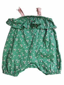 Zelený overal s kytkami na ramínkách pro holky secondhand mothercare Zelený overal s kytkami na ramínkách pro holky secondhand mothercare