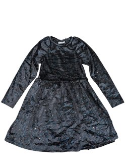 Černé třpitivé semišové šaty pro holky secondhand secondhand girlswear Černé třpitivé semišové šaty pro holky secondhand secondhand girlswear