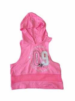 Růžové tílko s kapucí pro holky secondhand C&A Růžové tílko s kapucí pro holky secondhand C&A