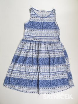 Šaty s kytkami bílo modré pro holky secondhand